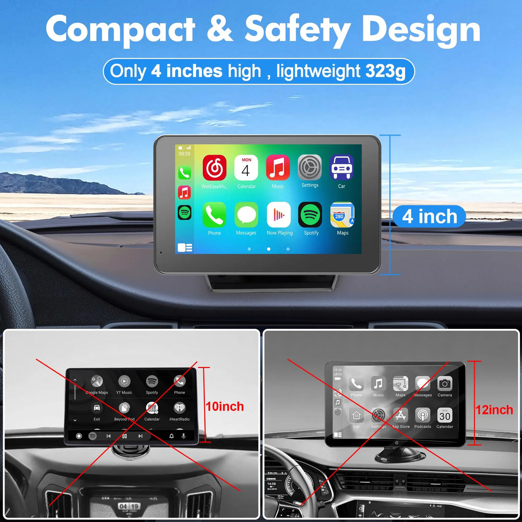 【PASLDA】2026 Upgraded Wireless Carplay Screen for Andriod & Iphone : the Ultimate Portable Car Play Adapter for Seamless In-Car Entertainment